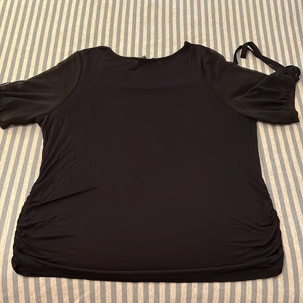 Lane Bryant Black short-sleeved blouse 22/24 - Picture 7 of 8